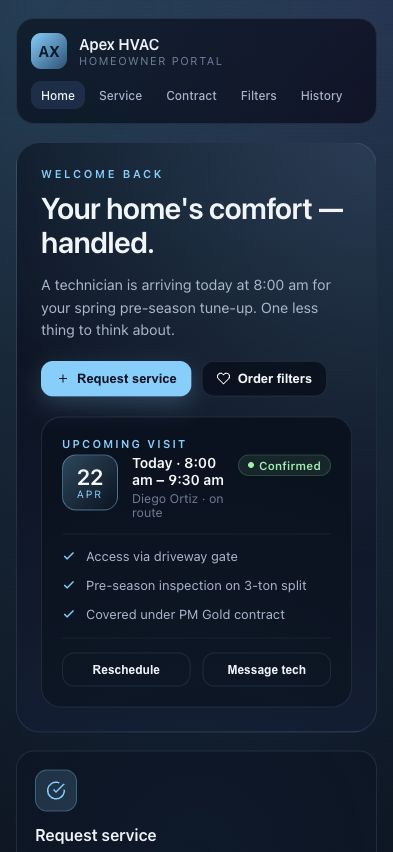 Customer Self-Service mobile screenshot