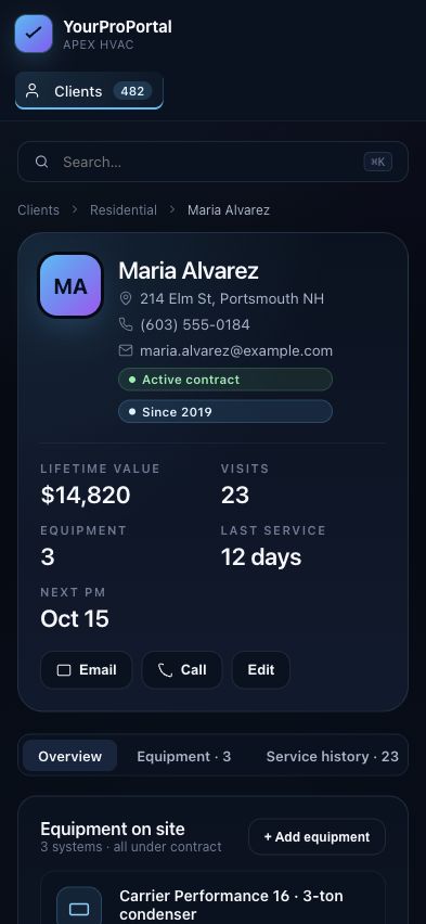 Managed Property View mobile screenshot