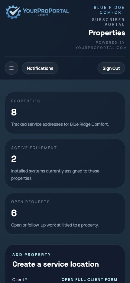 Properties mobile screenshot